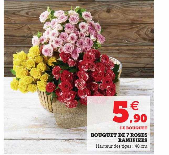 Bouquet De 7 Roses Ramifiées