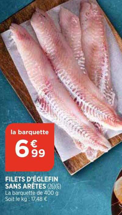 filets d'églefin sans arêtes
