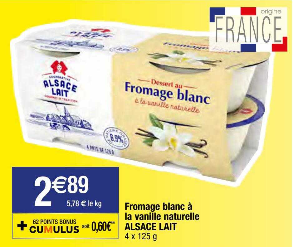 Fromage Blanc à La Vanille Naturelle Alsace Lait