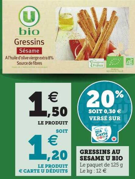 Gressins Au Sésame U Bio