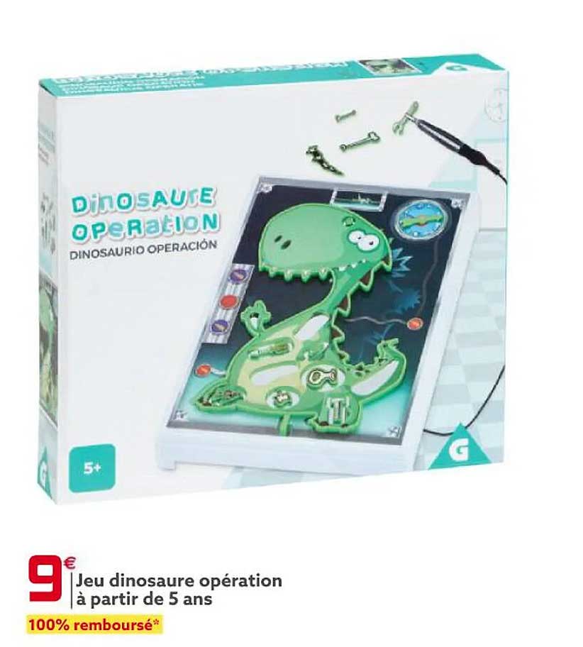 jeu dinosaure opération à partir de 5 ans
