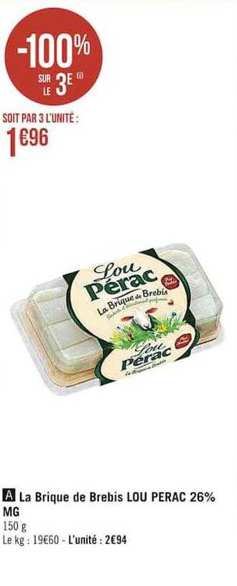 la brique de brebis lou pérac 26% mg