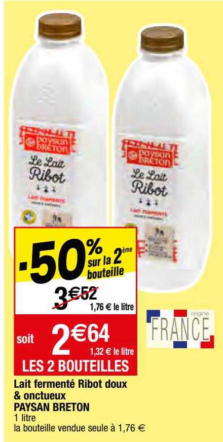 Lait Fermenté Ribot Doux & Onctueux Paysan Breton