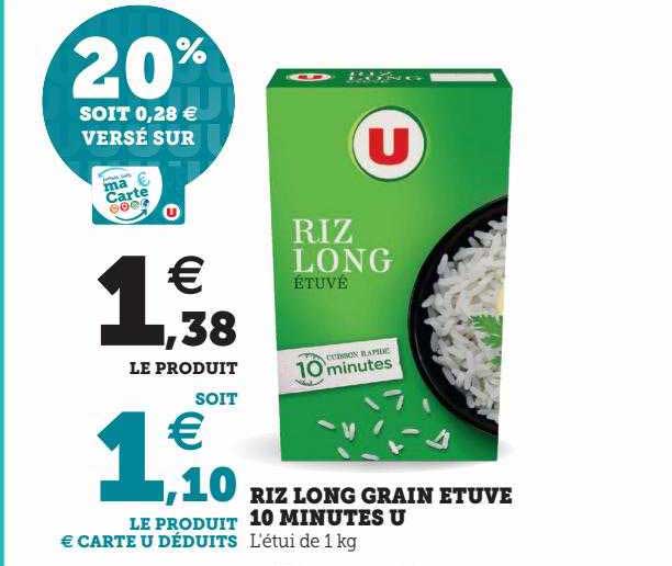 riz long grain étuvé 10 minutes u