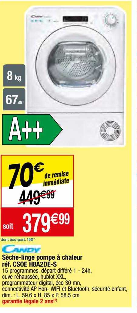 sèche-linge pompe à chaleur candy