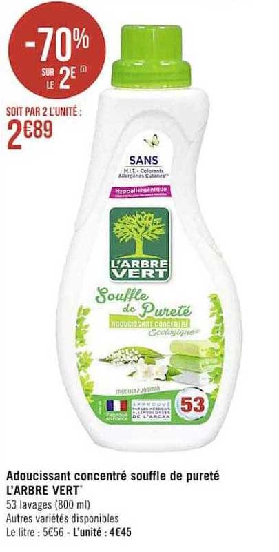 adoucissant concentré souffle de pureté l'arbre vert