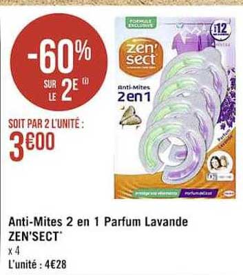 anti-mites 2 en 1 parfum lavande zen'sect'