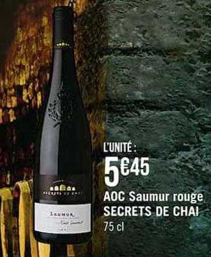 aoc saumur rouge secrets de chai