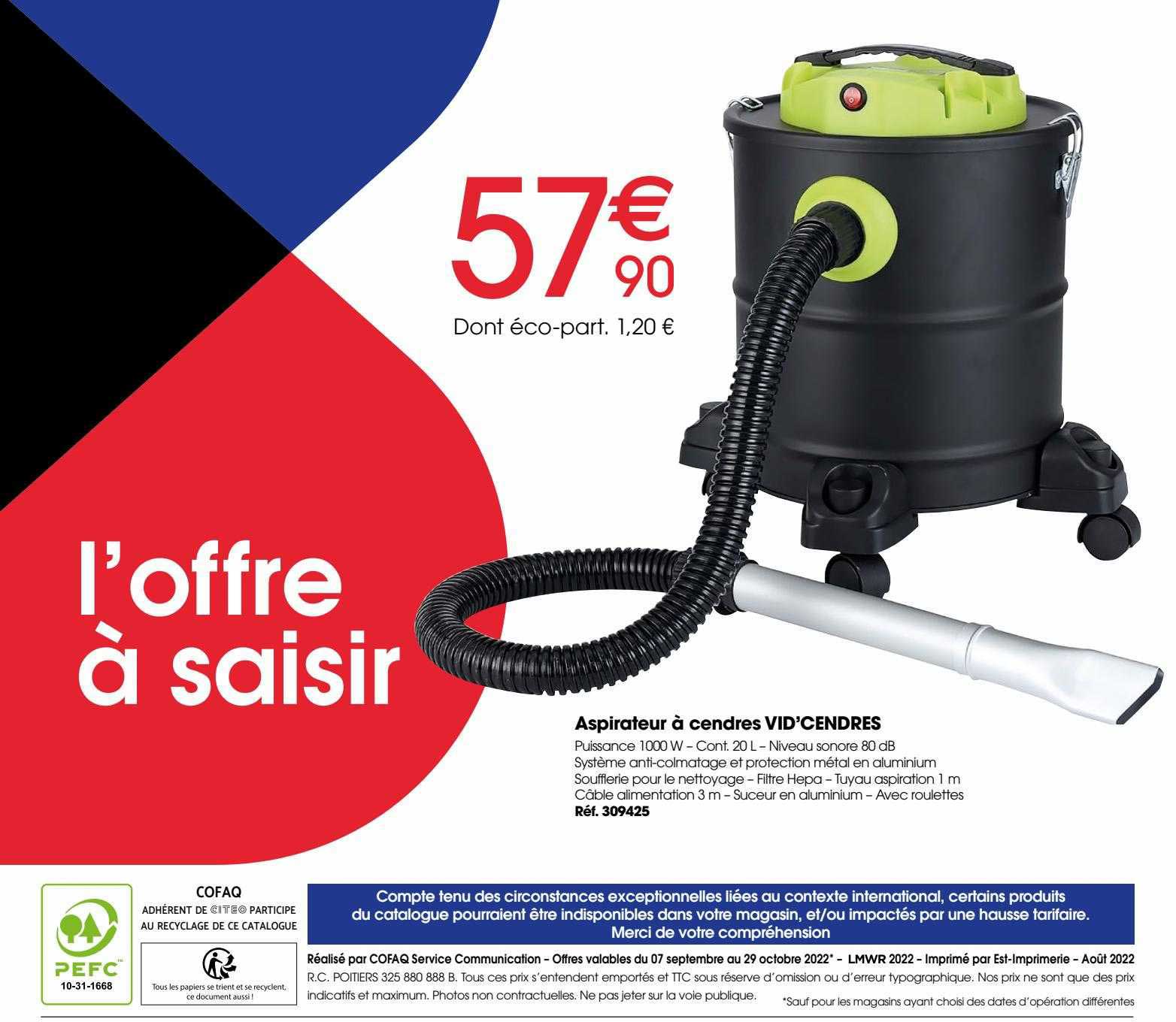 aspirateur à cendres vid'cendres