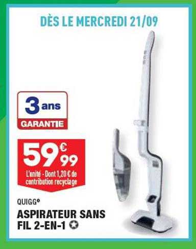 Aspirateur Sans Fil 2-en-1 Quigg