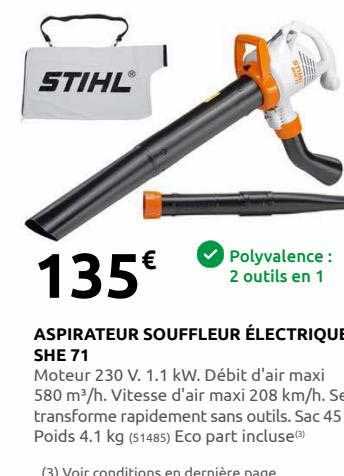 aspirateur souffleur électrique she 71 stihl