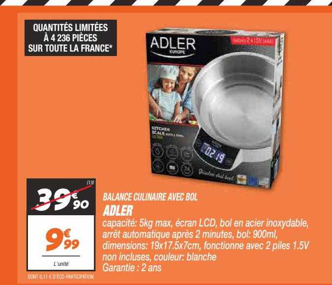 balance culinaire avec bol adler