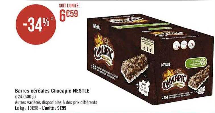 Barres Céréales Chocapic Nestlé