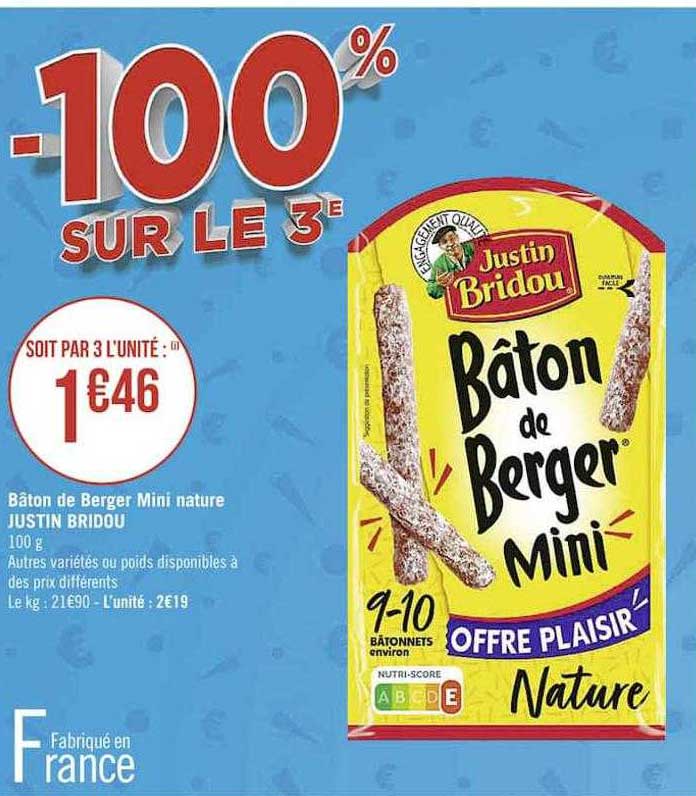 bâton de berger mini nature justin bridou