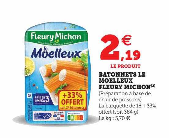 bâtonnets le moelleux fleury michon