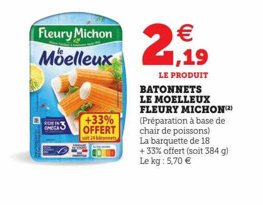 bâtonnets le moelleux fleury michon