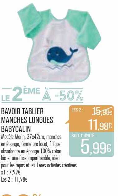 bavoir tablier manches longues babycalin