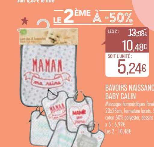 bavoirs naissance baby calin