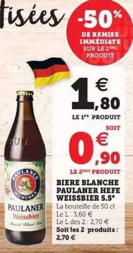 bière blanche paulaner hefe weissbier 5.5°