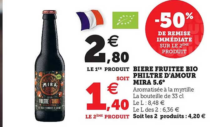 bière fruitée bio philtre d'amour mira 5.6°