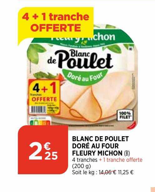 blanc de poulet doré au four fleury michon
