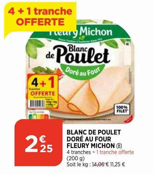 blanc de poulet doré au four fleury michon