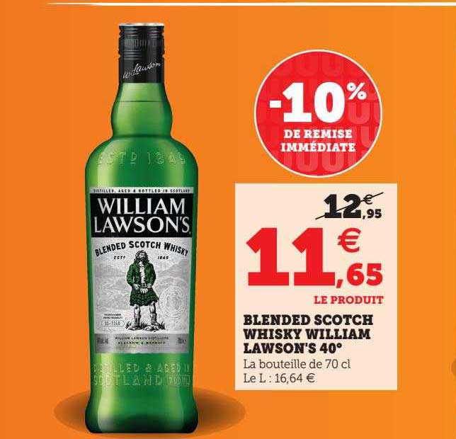 blended scotch whisky william lawson's 40°