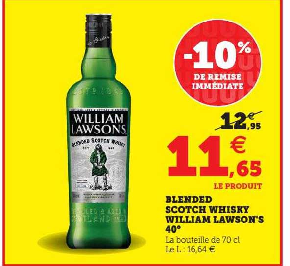 blended scotch whisky william lawson's 40°