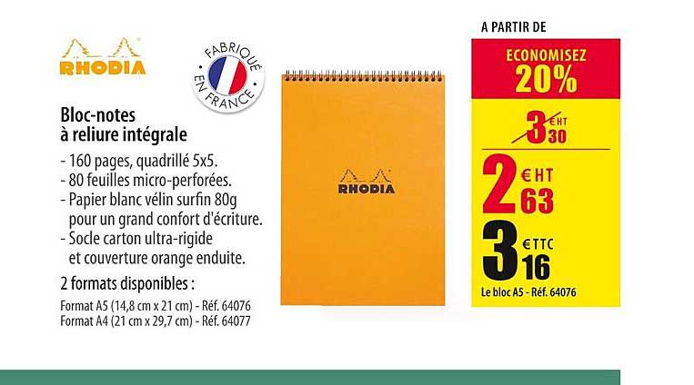 bloc-notes à reliure intégrale rhodia