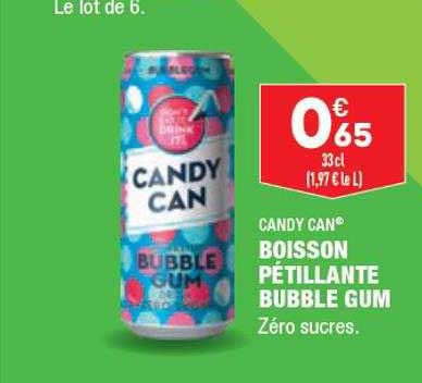 boisson pétillante bubble gum candy can