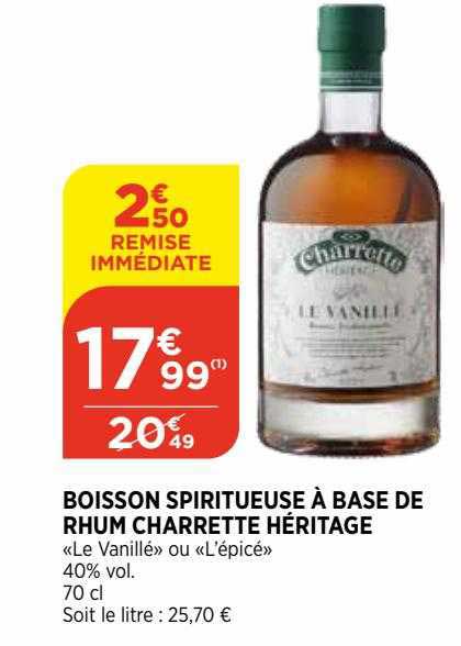 Boisson Spiritueuse à Base De Rhum Charrette Héritage
