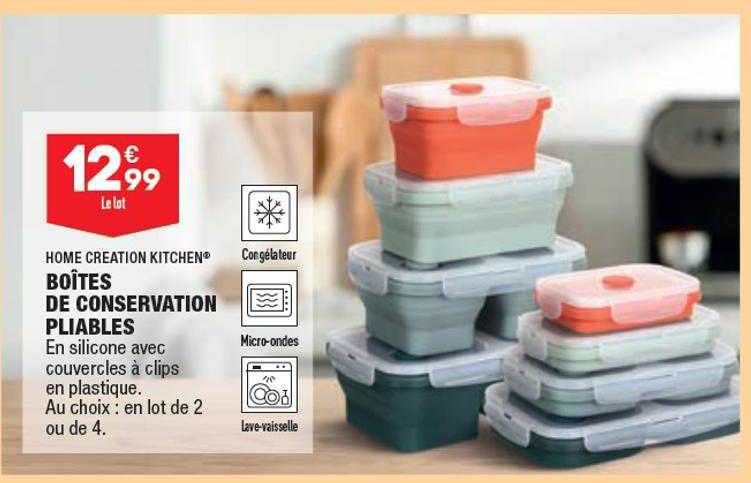 boîtes de conservation pliables home creation kitchen