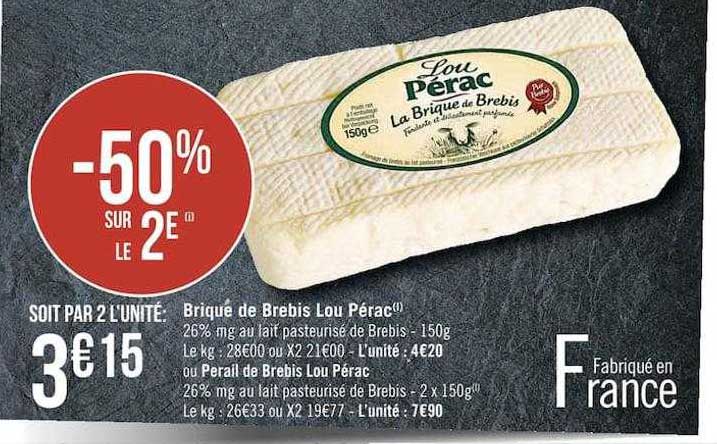 brique de brebis lou pérac ou perail de brebis lou pérac