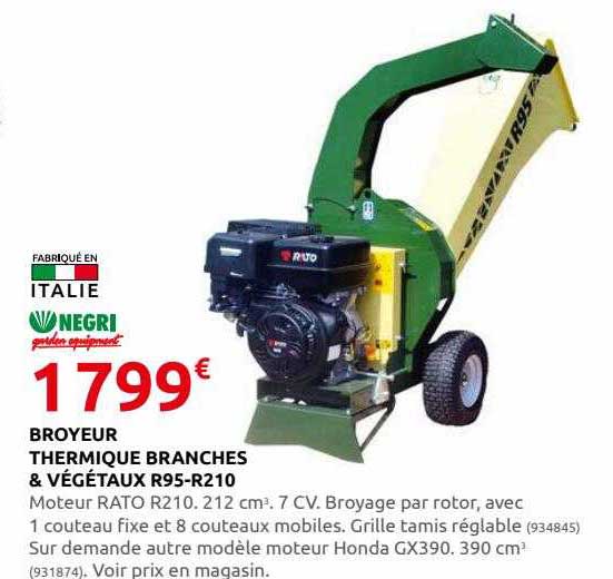broyeur thermique branches & végétaux r95-r210