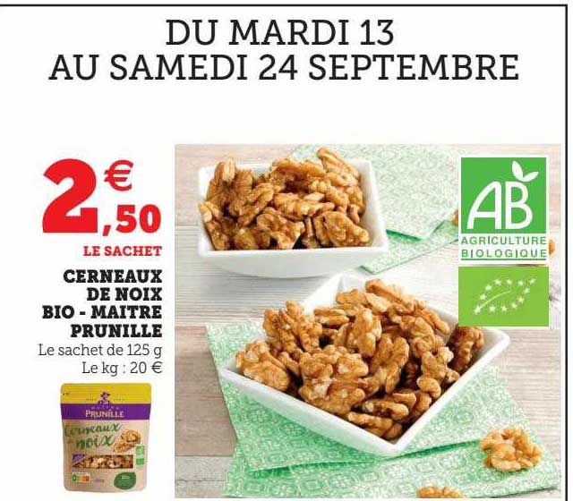 cerneaux de noix bio - maître prunille