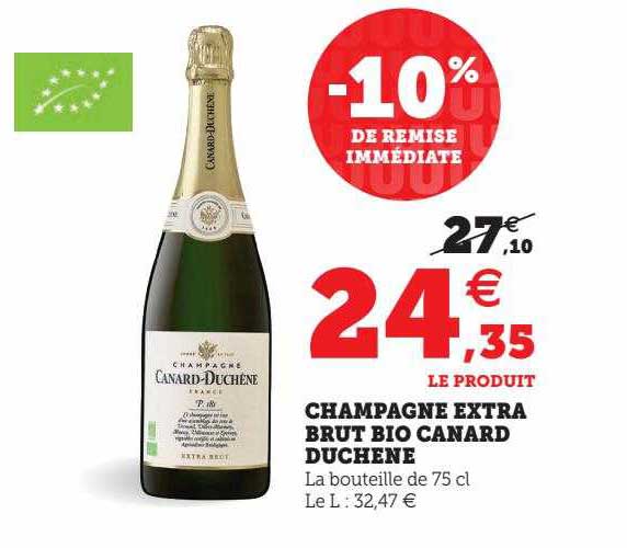champagne extra brut bio canard duchêne