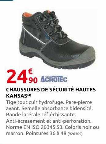 chaussures de sécurité hautes kansas acroiec