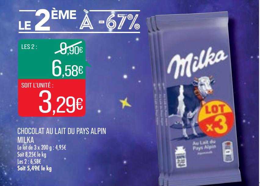 Chocolat Au Lait Du Pays Alpin Milka