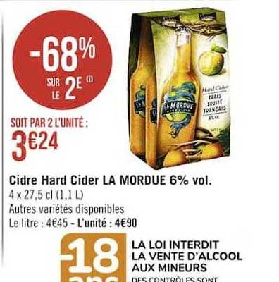 cidre hard cider la mordue 6% vol.