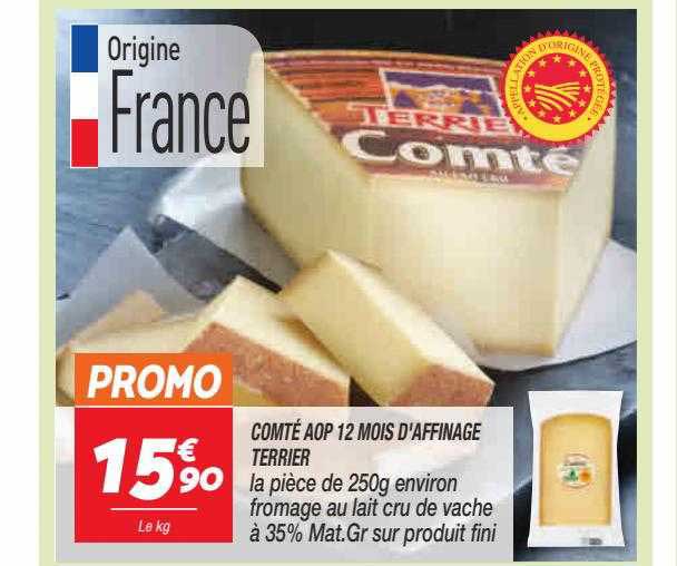comté aop 12 mois d'affinage terrier
