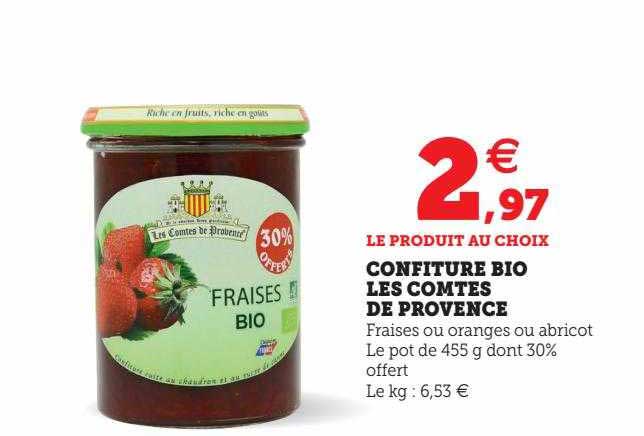 confiture bio les comtés de provence