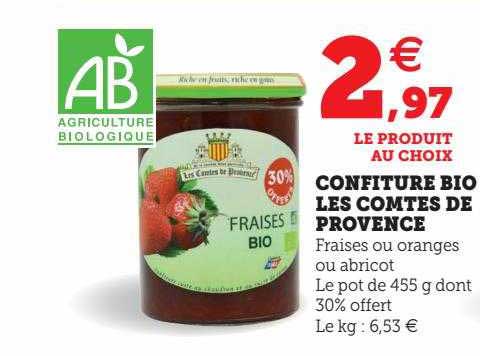 confiture bio les comtés de provence