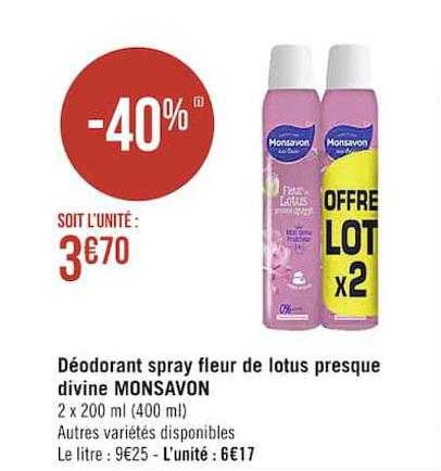 Déodorant Spray Fleur De Lotus Presque Divine Monsavon