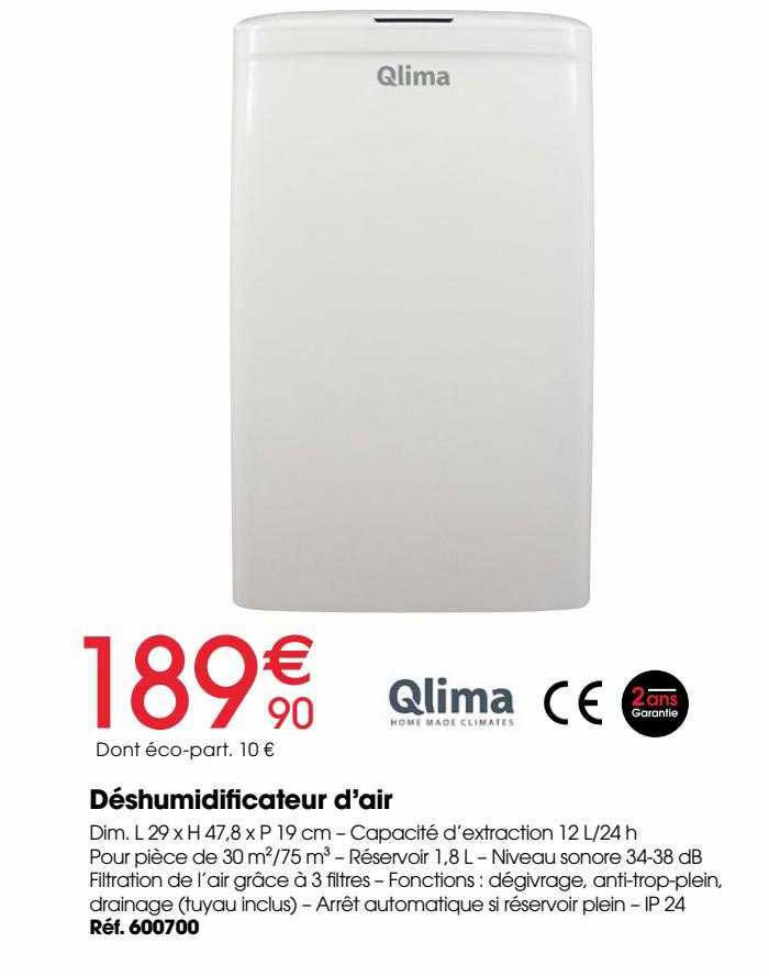 déshumidificateur d'air qlima