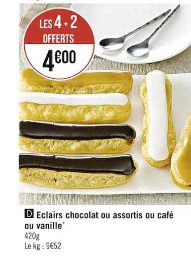 éclairs Chocolat Ou Assortis Ou Café Ou Vanille