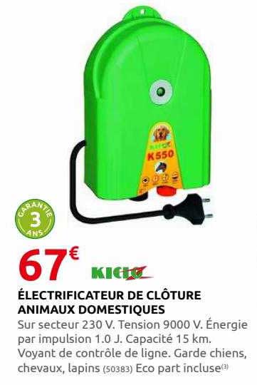 électrificateur de clôture animaux domestiques kidoz