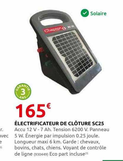 électrificateur de clôture sc25