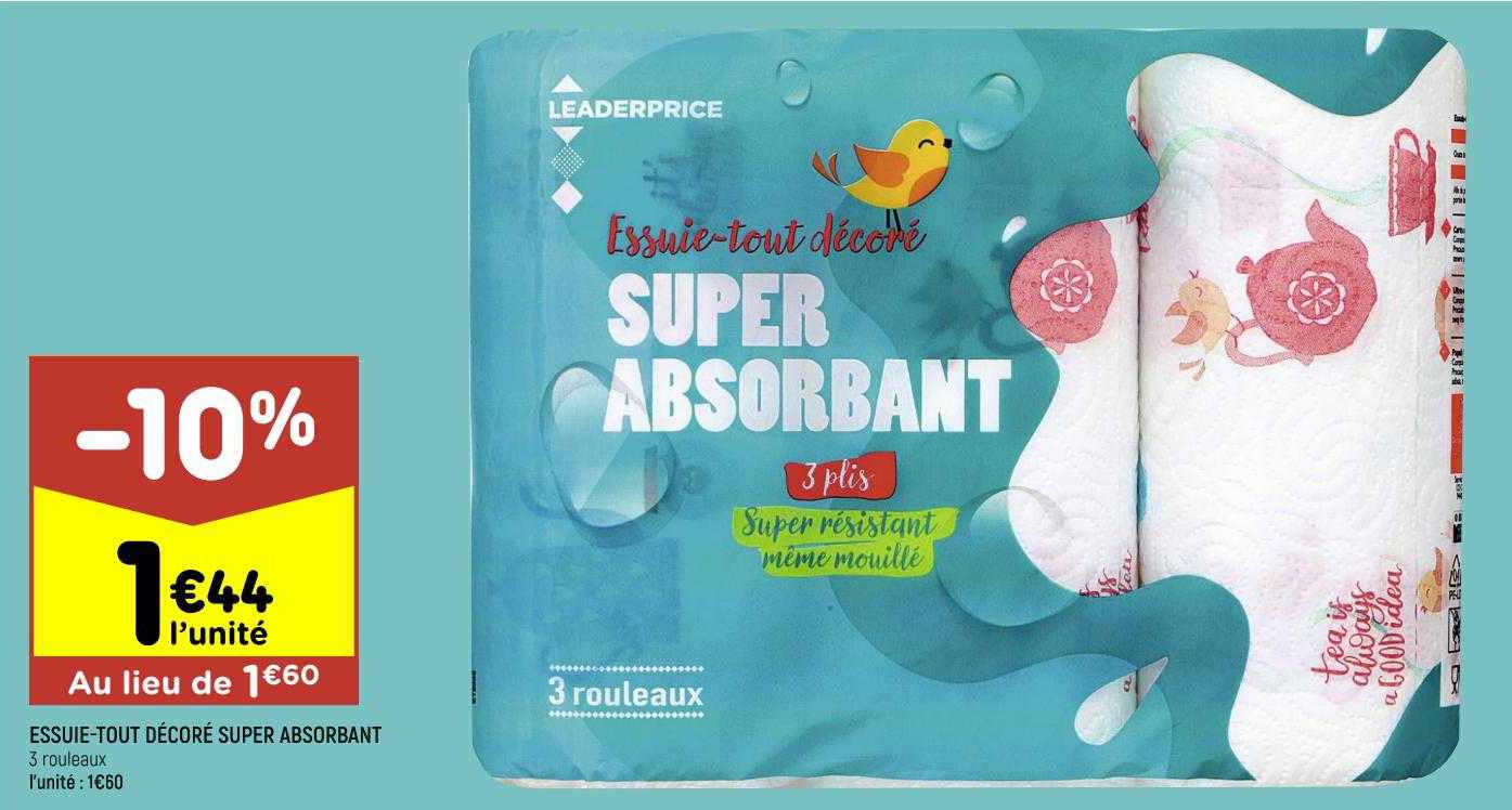 essuie-tout décoré super absorbant