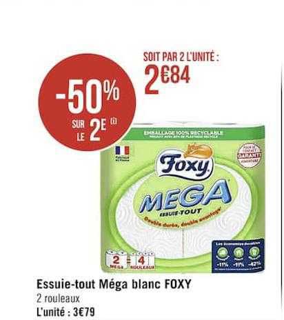 essuie-tout méga blanc foxy