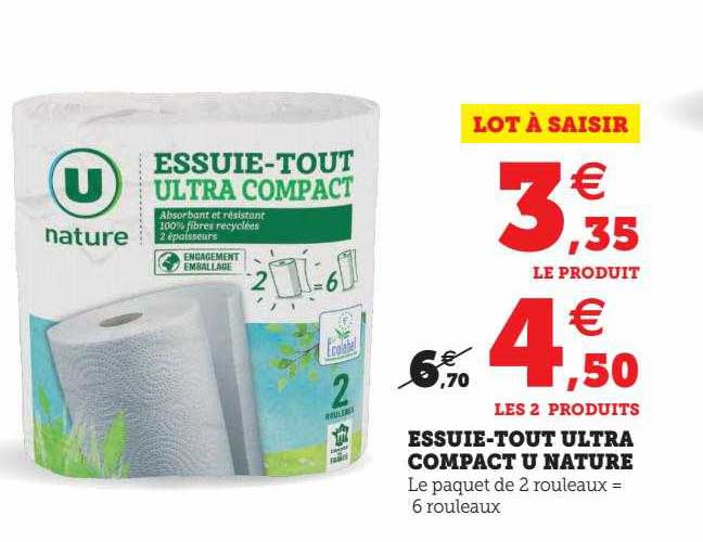 essuie-tout ultra compact u nature